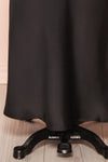 Nairobi Black Satin Maxi Dress w/ Open Back | Boutique 1861 bottom