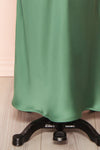 Nairobi Green Satin Maxi Dress w/ Open Back | Boutique 1861 bottom