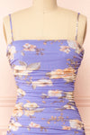 Nalani Bodycon Floral Midi Dress w/ Slit | Boutique 1861 front close-up
