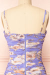 Nalani Bodycon Floral Midi Dress w/ Slit | Boutique 1861 back close-up