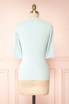 Nalleli Aqua Fitted Mock Top w/ Half Sleeves | Boutique 1861 back view