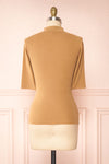 Nalleli Beige Fitted Mock Top w/ Half Sleeves | Boutique 1861 back view