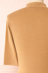 Nalleli Beige Fitted Mock Top w/ Half Sleeves | Boutique 1861 back close-up