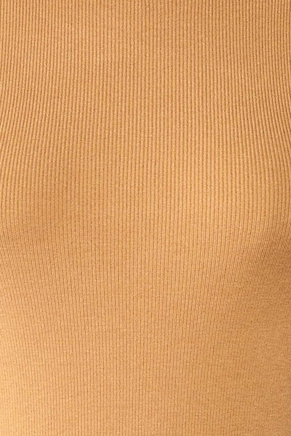 Nalleli Beige Fitted Mock Top w/ Half Sleeves | Boutique 1861 fabric 