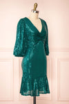 Nallia Emerald Short Sequin Dress | Boutique 1861 side view