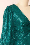Nallia Emerald Short Sequin Dress | Boutique 1861 side close-up