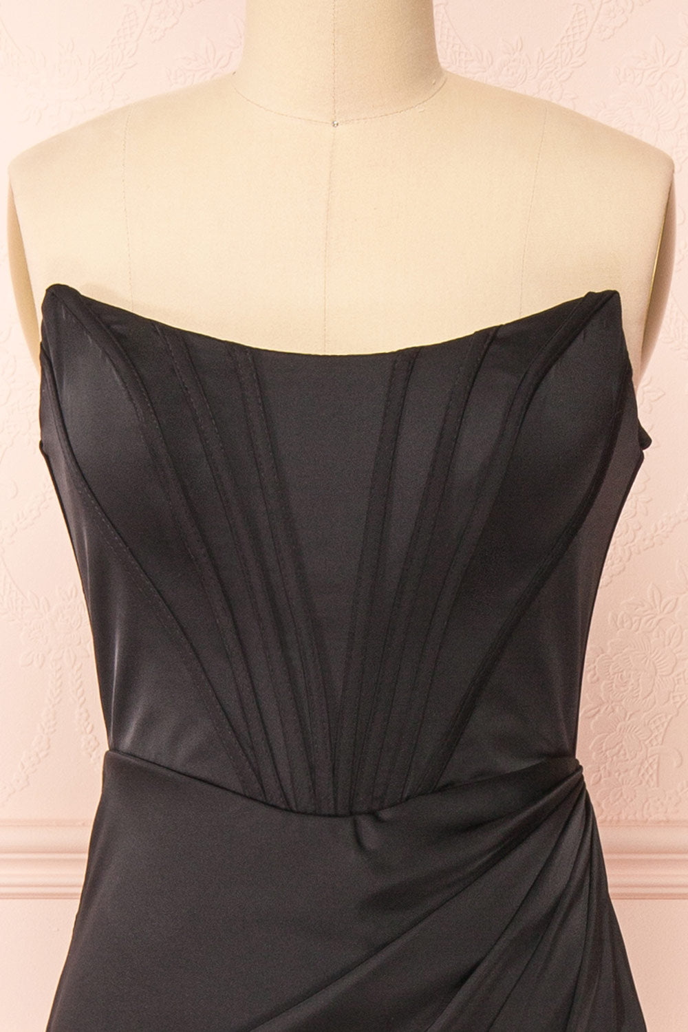 Namie Black Corset Maxi Dress w/ Removable Straps