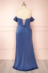 Namie Blue Corset Maxi Dress w/ Removable Straps | Boutique 1861 back plus size