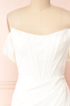 Namie Ivory Corset Maxi Dress w/ Removable Straps | Boudoir 1861 front close-up