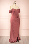 Namie Mauve Corset Maxi Dress w/ Removable Straps | Boutique 1861 side view