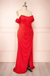 Namie Red Corset Maxi Dress w/ Removable Straps | Boutique 1861 side view