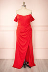 Namie Red Corset Maxi Dress w/ Removable Straps | Boutique 1861 front plus size
