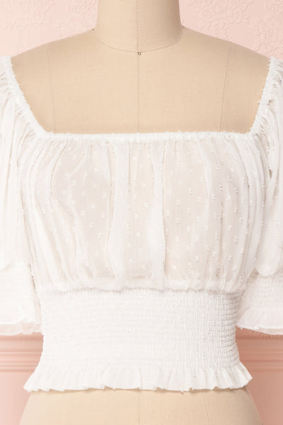 Nanako White Off-Shoulder Crop Top | Boutique 1861 2
