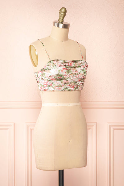 Nanna Pleated Floral Crop Top | Boutique 1861 side view