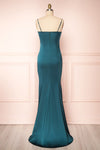 Naomie Emerald Silky Mermaid Gown with Slit | Boudoir 1861 back view
