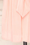 Naousa Pink V-Neck Short Sleeve Dress | La petite garçonne details