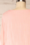 Naousa Pink V-Neck Short Sleeve Dress | La petite garçonne back close up