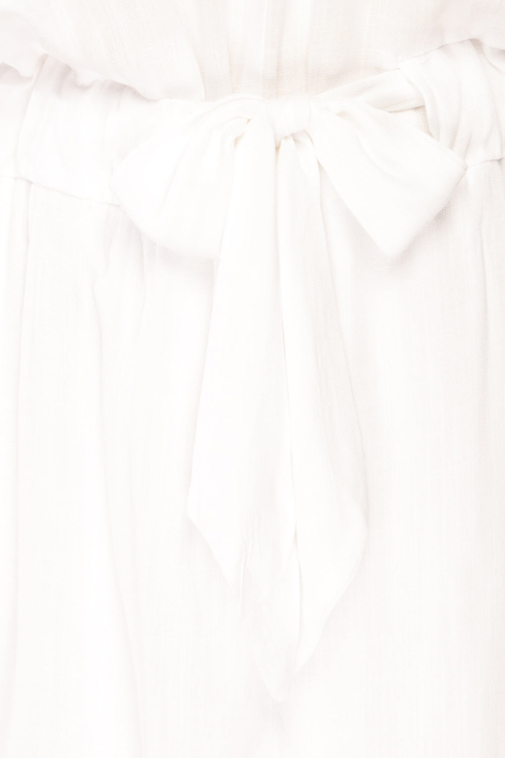 Naousa White V-Neck Short Sleeve Dress | La petite garçonne bow