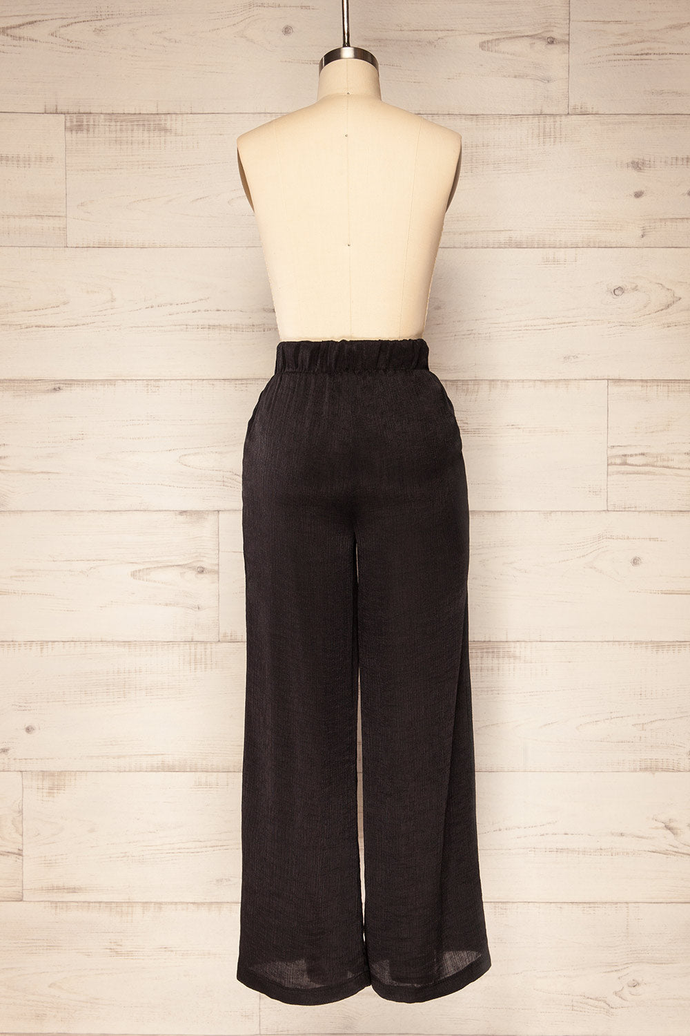 Napola Black High-Waisted Pants w/ Side Pockets | La petite garçonne back view