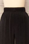 Napola Black High-Waisted Pants w/ Side Pockets | La petite garçonne front close-up