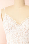 Nareema White Lace Midi Dress | Boutique 1861 front close-up