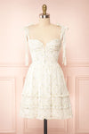Narnia Short Floral Dress w/ Sweetheart Neckline | Boutique 1861 front view