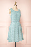 Naroa Mint Patterned Dress A-Line Short Dress | Boutique 1861 side view