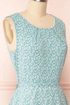 Naroa Mint Patterned Dress A-Line Short Dress | Boutique 1861 side close-up