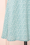 Naroa Mint Patterned Dress A-Line Short Dress | Boutique 1861 bottom close-up