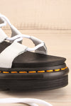Nartilla White Ankle-Tie Gladiator Sandals | La petite garçonne front close-up