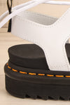 Nartilla White Ankle-Tie Gladiator Sandals | La petite garçonne side bakc close-up