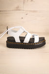 Nartilla White Ankle-Tie Gladiator Sandals | La petite garçonne side view