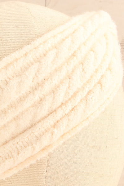 Nashi Cream Soft Knit Headband | La petite garçonne side close-up