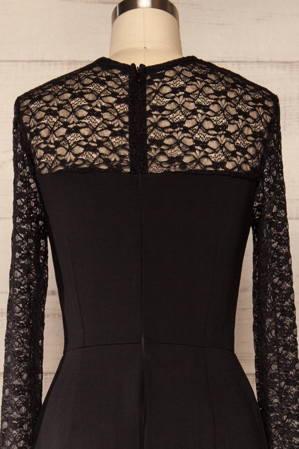 Nathyreil Long Sleeve Jumpsuit w/ Lace Neckline | La petite garçonne back close up