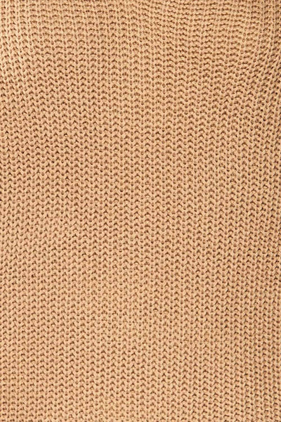 Natras Beige Knit Sweater w/ Twisted Back | La petite garçonne fabric