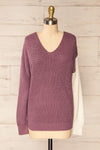 Natras Lavender Knit Sweater w/ Twisted Back | La petite garçonne front view