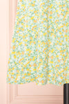 Navlin Green Floral V-Neck Short Dress| Boutique 1861 bottom