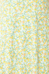 Navlin Green Floral V-Neck Short Dress| Boutique 1861 fabric