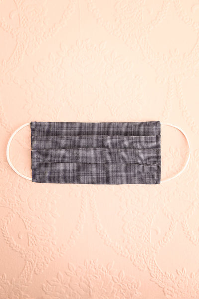 Navy Check Pleated Face Mask | Boutique 1861 view