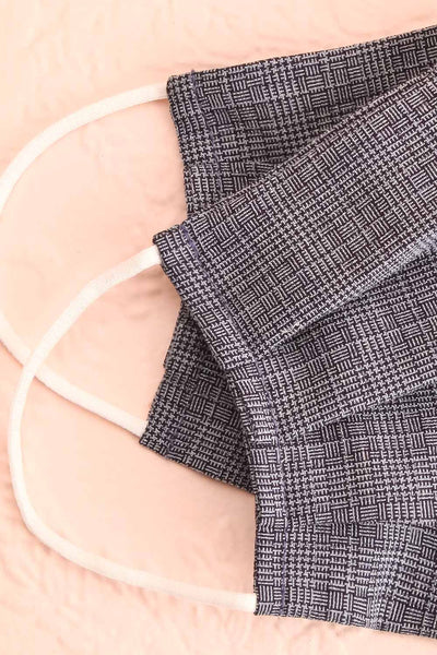 Navy Check Pleated Face Mask | Boutique 1861 lining close-up