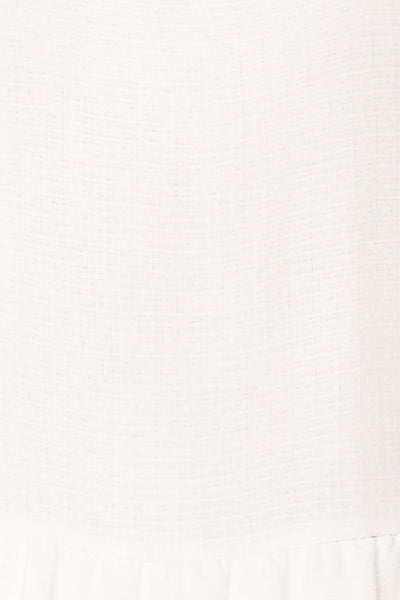 Nefertari Short White V-Neck Dress | La petite garçonne texture