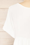 Nefertari Short White V-Neck Dress | La petite garçonne back close-up