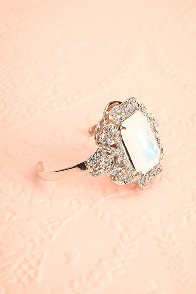 Néflier Silver Bangle Bracelet With Crystals | Boudoir 1861