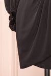 Nelly Black Long Puff-Sleeve Wrap Dress | La petite garçonne bottom
