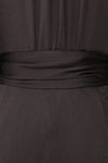 Nelly Black Long Puff-Sleeve Wrap Dress | La petite garçonne fabric