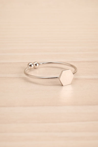 Nemus Argenté Silver Ring with Hexagon Ornament | La Petite Garçonne 3