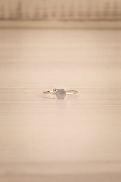 Nemus Argenté Silver Ring with Hexagon Ornament | La Petite Garçonne 4