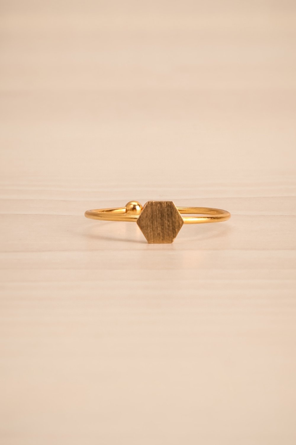 Nemus Doré Gold Ring with Hexagon Ornament | La Petite Garçonne 5