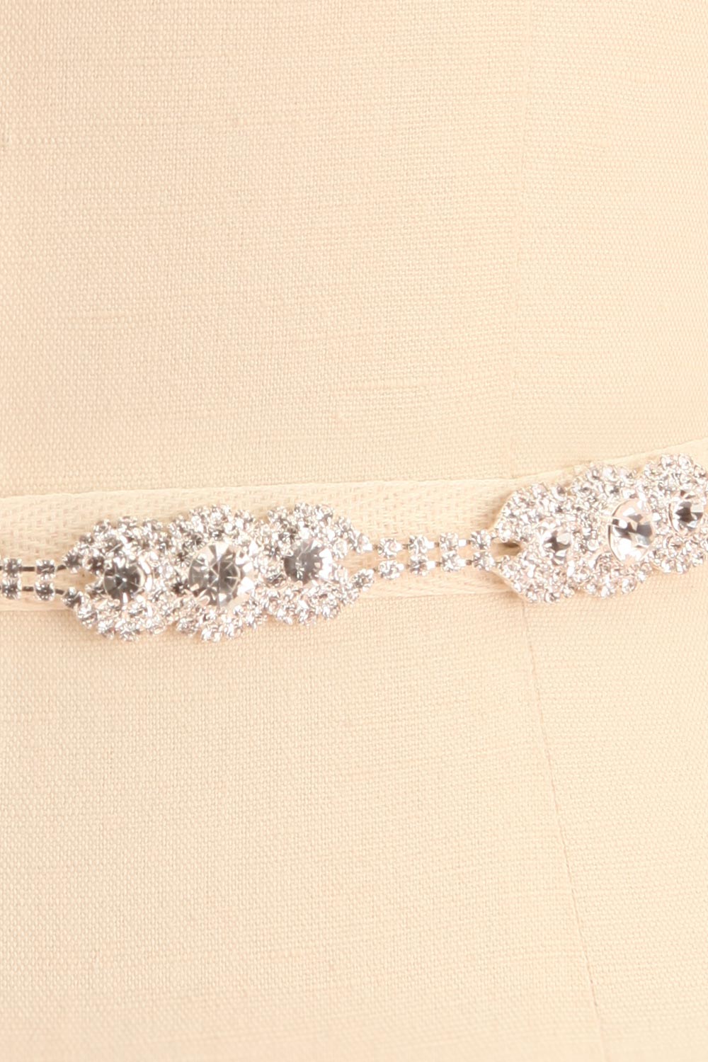 Nepherty Silver Crystal Ribbon Belt | Boudoir 1861 close-up