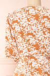 Neroli Rust Floral Midi Buttoned Wrap Dress | Boutique 1861 back close-up